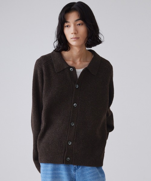 LUENNA】Collared Knit Polo Cardigan / 襟付き ニットポロ