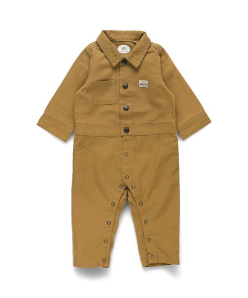 BRANSHES（ブランシェス）の「デニム/ツイルカバーオール（ロンパース・キッズ・ネイビー/キャメル・80）」の9枚目の写真
