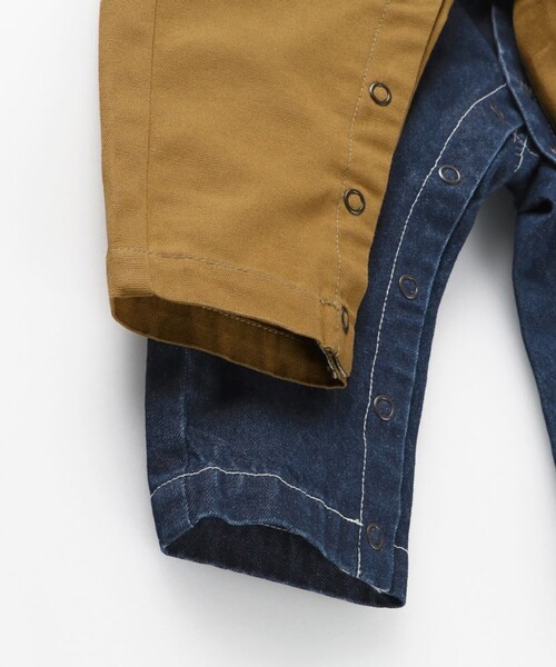 BRANSHES（ブランシェス）の「デニム/ツイルカバーオール（ロンパース・キッズ・ネイビー/キャメル・80）」の12枚目の写真