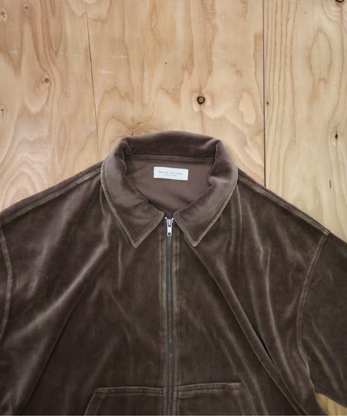 many men many mind（メニーメンメニーマインド）の「MANYMENMANYMINDS / パウダー加工ベロア/セットアップ/ZIPブルゾン/イージーワイドパンツ（セットアップ・メンズ・ブラウン/ブラック・LARGE/X-LARGE/MEDIUM）」の11枚目の写真