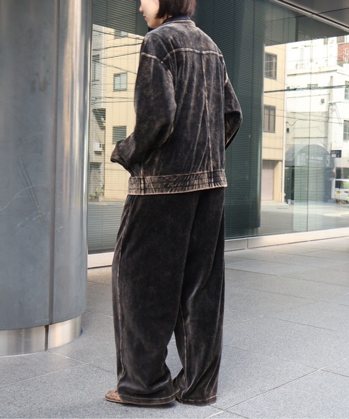 MANYMENMANYMINDS / パウダー加工ベロア/セットアップ/ZIPブルゾン