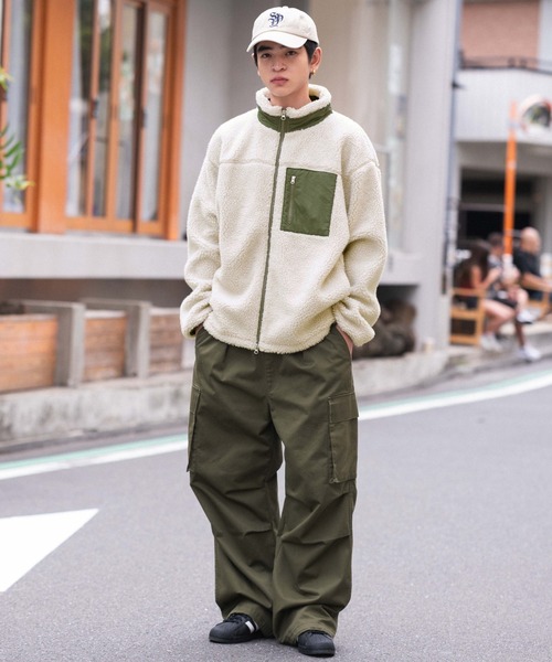 WEGO（ウィゴー）の「WEGO/【25年秋冬新作】ボアブルゾン（ブルゾン・メンズ・ベージュ/ブラック/オフホワイト・SMALL/MEDIUM/LARGE）」の19枚目の写真