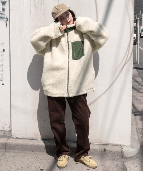 WEGO（ウィゴー）の「WEGO/【25年秋冬新作】ボアブルゾン（ブルゾン・メンズ・ベージュ/ブラック/オフホワイト・SMALL/MEDIUM/LARGE）」の20枚目の写真