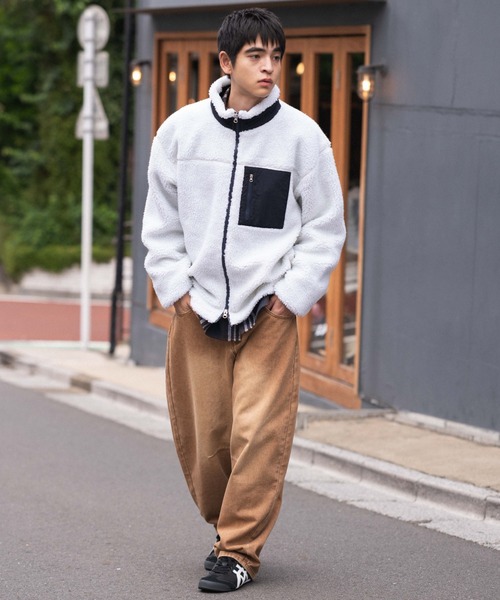 WEGO（ウィゴー）の「WEGO/【25年秋冬新作】ボアブルゾン（ブルゾン・メンズ・ベージュ/ブラック/オフホワイト・SMALL/MEDIUM/LARGE）」の16枚目の写真