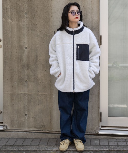 WEGO（ウィゴー）の「WEGO/【25年秋冬新作】ボアブルゾン（ブルゾン・メンズ・ベージュ/ブラック/オフホワイト・SMALL/MEDIUM/LARGE）」の17枚目の写真