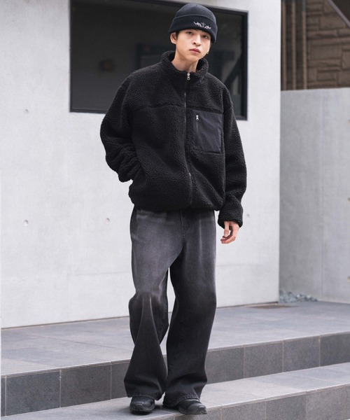 WEGO（ウィゴー）の「WEGO/【25年秋冬新作】ボアブルゾン（ブルゾン・メンズ・ベージュ/ブラック/オフホワイト・SMALL/MEDIUM/LARGE）」の18枚目の写真