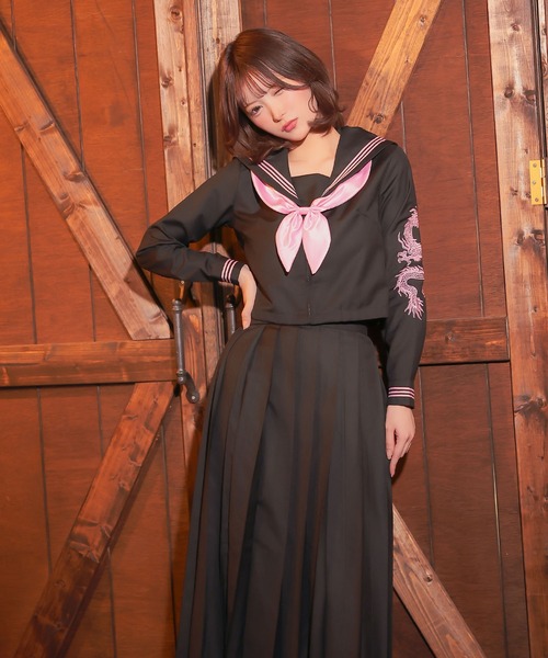 コスプレ 制服 かわいい セーラー服 スケバン風 長袖 体型カバー