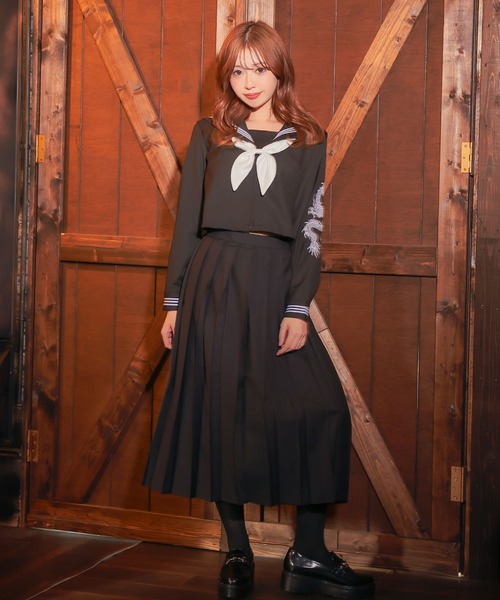 コスプレ 制服 かわいい セーラー服 スケバン風 長袖 体型カバー