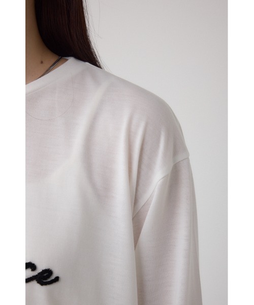 AZUL by moussy(アズールバイマウジー)の「シシュウロゴロングスリーブTシャツ(Tシャツ/カットソー・レディース・ブラック/ライトグレー/ホワイト・FREE)」の7枚目の写真