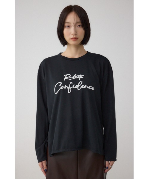 AZUL by moussy(アズールバイマウジー)の「シシュウロゴロングスリーブTシャツ(Tシャツ/カットソー・レディース・ブラック/ライトグレー/ホワイト・FREE)」の14枚目の写真