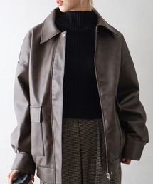 SpRay（スプレイ）の「ヴィンテージレザーZIPブルゾン（ブルゾン）」