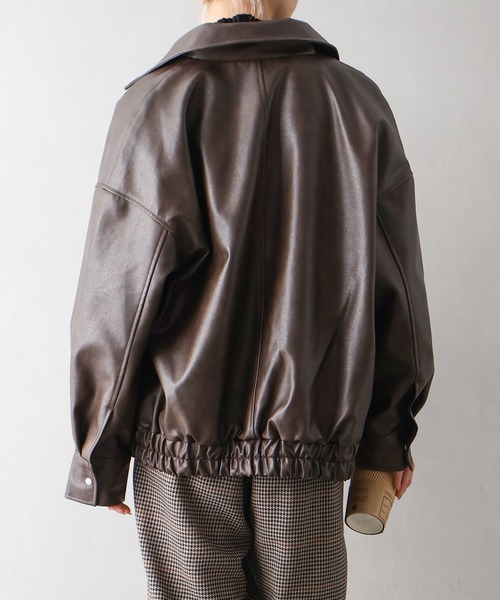 SpRay（スプレイ）の「ヴィンテージレザーZIPブルゾン（ブルゾン・レディース・ブラック/ブラウン/ブラック×ブラック・FREE）」の10枚目の写真