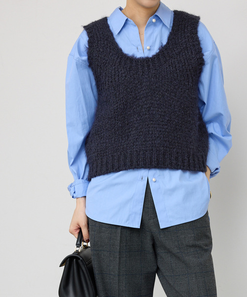 Spick & Span(スピックアンドスパン)の「TRICOTS JEANMARC/トリコットジーンマルク 別注 ベスト(ベスト・レディース・ピンク/ネイビー・FREE)」の2枚目の写真