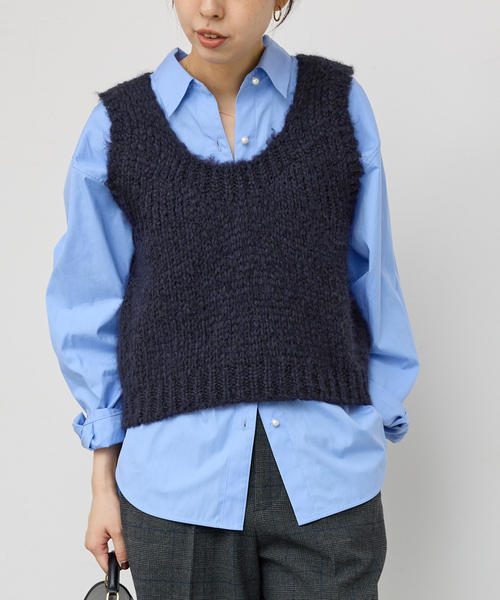 Spick & Span(スピックアンドスパン)の「TRICOTS JEANMARC/トリコットジーンマルク 別注 ベスト(ベスト・レディース・ピンク/ネイビー・FREE)」の18枚目の写真