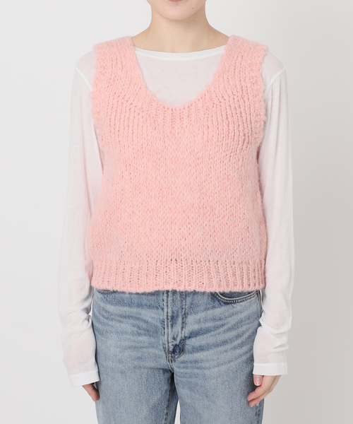 Spick & Span(スピックアンドスパン)の「TRICOTS JEANMARC/トリコットジーンマルク 別注 ベスト(ベスト・レディース・ピンク/ネイビー・FREE)」の3枚目の写真