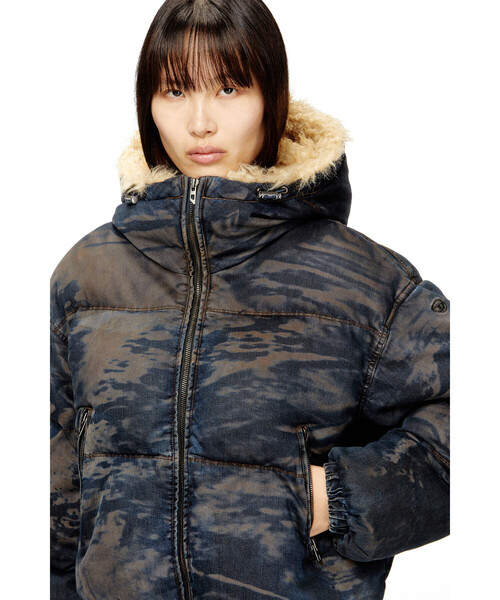 ウィメンズ ジップアップパファージャケット W-AVES-FUR（ブルゾン