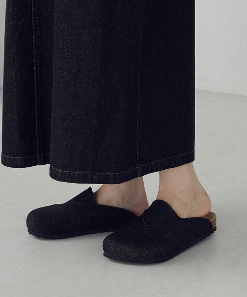 ONIGIRI（オニギリ）の「デニム　サボサンダル（サンダル・レディース・ブラック/ネイビー・M/L/S）」の2枚目の写真