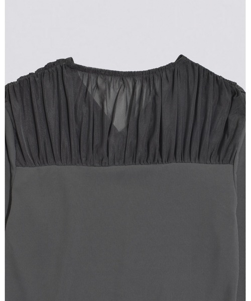 kiehtova(キエトヴァ)の「【kiehtova】TULLE DOCKING TOPS/チュール ドッキング トップス(Tシャツ/カットソー・レディース・アイボリー/ブラック/グレー・FREE)」の19枚目の写真