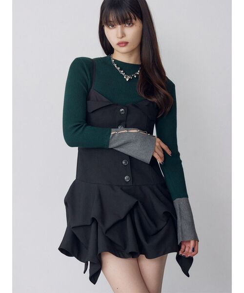 MURUA（ムルーア）の「タックバルーンミニジャンスカ（ワンピース・レディース・ブラック/ブラウン・FREE）」の2枚目の写真