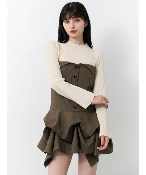 MURUA（ムルーア）の「タックバルーンミニジャンスカ（ワンピース・レディース・ブラック/ブラウン・FREE）」の22枚目の写真