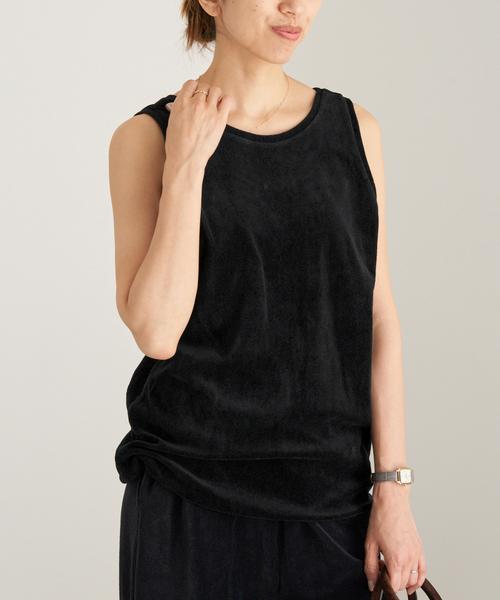 IENA（イエナ）の「Maison IENAベロアタンクトップ（タンクトップ・レディース・ブラック・FREE）」の3枚目の写真