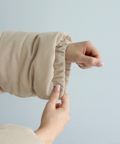 andme（アンドミー）の「細コーデュロイ中綿ダウンジャケット（ダウンジャケット/コート・レディース・ブラウン/カーキ系/ライトベージュ/チャコールグレー・M/MS）」の22枚目の写真