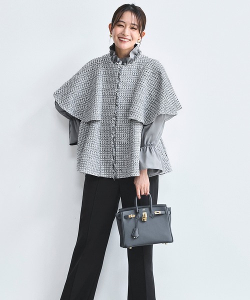 バーバリー★フォーマルセットアップ ツイード ケープ ジャケット ＆ 選べる パンツ セットアップ スーツ A