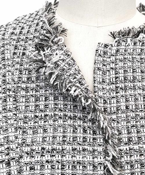 ツイード ケープ ジャケット ＆ 選べる パンツ セットアップ スーツ A