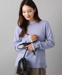 MK MICHEL KLEIN | ミニフリルデザインニット/洗える(ニット/セーター)