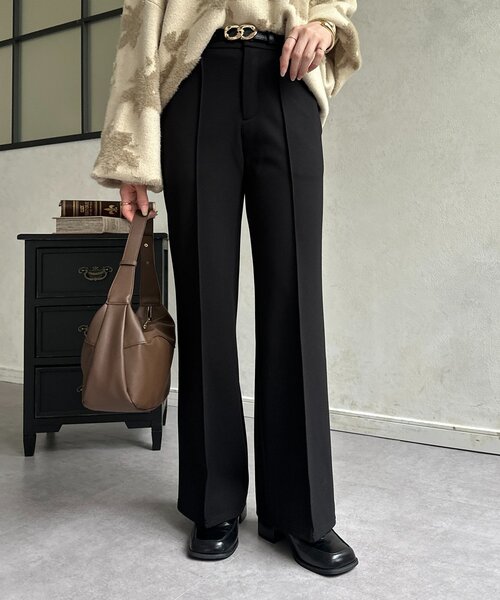 Thevon（ゼボン）の「ストレッチセミフレアパンツ（その他パンツ・レディース・ブラウン/ブラック・S/M）」の2枚目の写真