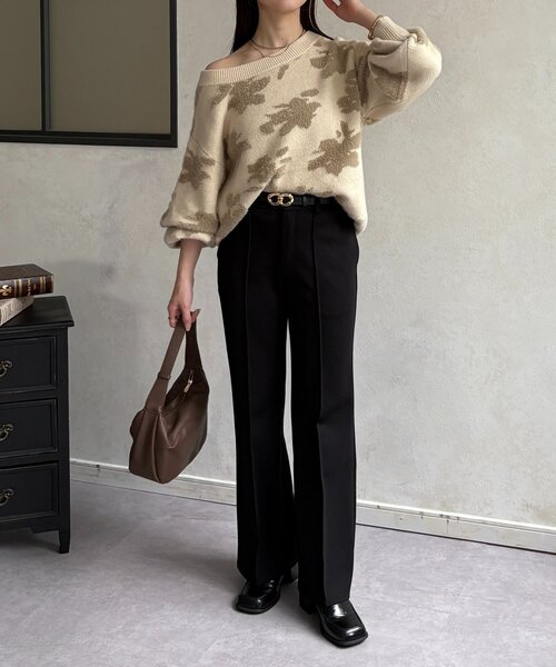 Thevon（ゼボン）の「ストレッチセミフレアパンツ（その他パンツ・レディース・ブラウン/ブラック・S/M）」の8枚目の写真