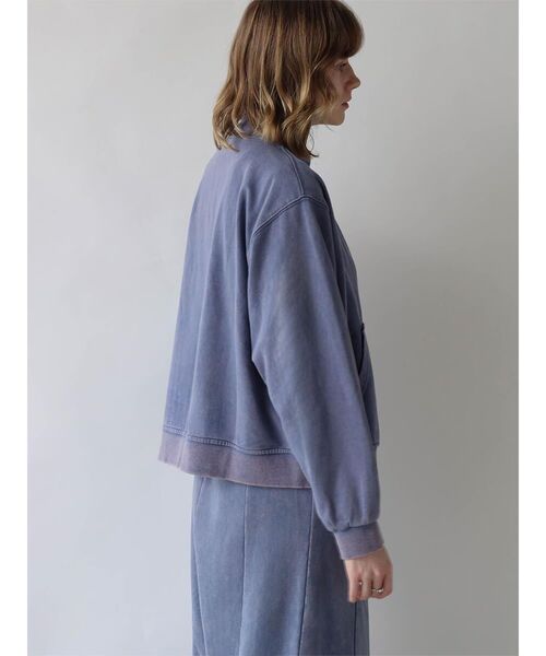 :ETHROF(イーサオブ)の「HIGH-NECK LOGO SWEAT JACKET(スウェット・レディース・ブラック/ブルー・MEDIUM)」の9枚目の写真