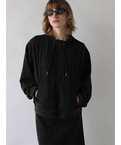 :ETHROF(イーサオブ)の「HIGH-NECK LOGO SWEAT JACKET(スウェット・レディース・ブラック/ブルー・MEDIUM)」の14枚目の写真