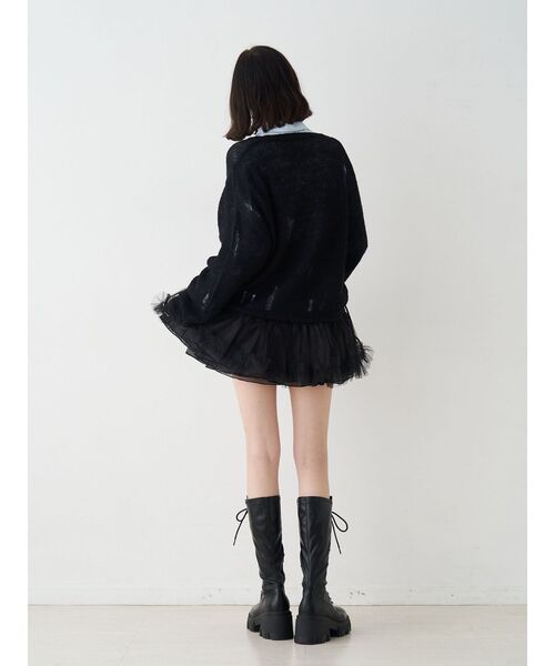 jouetie（ジュエティ）の「ギャザーシアーダメージニット（ニット/セーター・レディース・ブラック/ブルー/ボルドー/アイボリー・MEDIUM）」の20枚目の写真