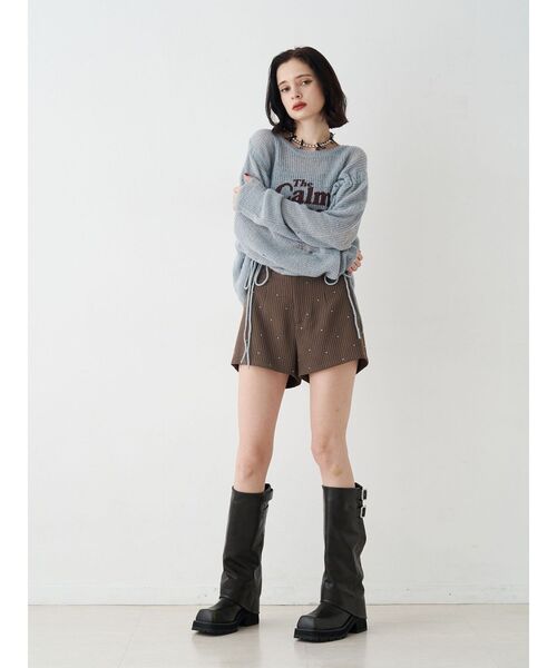 jouetie（ジュエティ）の「ギャザーシアーダメージニット（ニット/セーター・レディース・ブラック/ブルー/ボルドー/アイボリー・MEDIUM）」の11枚目の写真