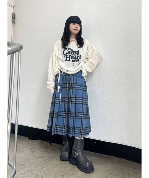 jouetie（ジュエティ）の「ギャザーシアーダメージニット（ニット/セーター・レディース・ブラック/ブルー/ボルドー/アイボリー・MEDIUM）」の15枚目の写真