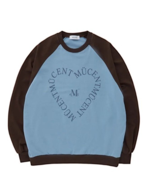 MUCENT（ムセント）の「◇MUCENT◇ブランド直輸入正規品/MUCENT ハートレタリング ラグラン MTM MUCENT HEART LETTERING RAGLAN MTM（スウェット・レディース・レッド/ブルー/チャコール・FREE）」の3枚目の写真