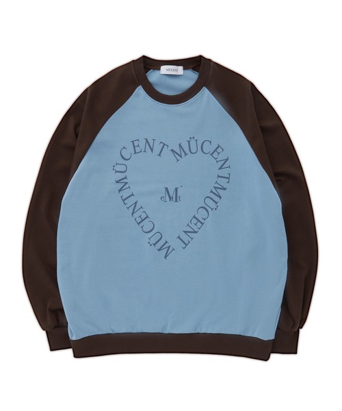MUCENT（ムセント）の「◇MUCENT◇ブランド直輸入正規品/MUCENT ハートレタリング ラグラン MTM MUCENT HEART LETTERING RAGLAN MTM（スウェット・レディース・レッド/ブルー/チャコール・FREE）」の6枚目の写真