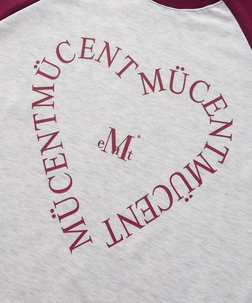 MUCENT（ムセント）の「◇MUCENT◇ブランド直輸入正規品/MUCENT ハートレタリング ラグラン MTM MUCENT HEART LETTERING RAGLAN MTM（スウェット・レディース・レッド/ブルー/チャコール・FREE）」の4枚目の写真