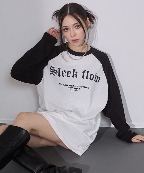 ENVYM(アンビー)の「ラグランビッグロンT(Tシャツ/カットソー・レディース・ブラック/ブラウン/レッド・FREE)」の2枚目の写真
