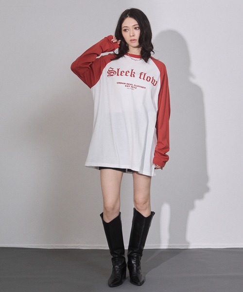ENVYM(アンビー)の「ラグランビッグロンT(Tシャツ/カットソー・レディース・ブラック/ブラウン/レッド・FREE)」の10枚目の写真