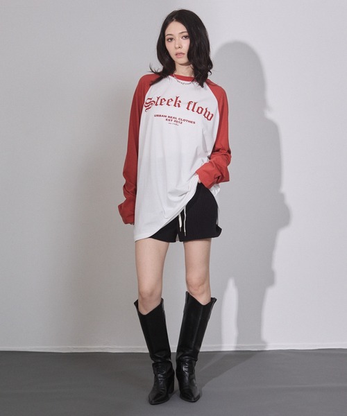 ENVYM(アンビー)の「ラグランビッグロンT(Tシャツ/カットソー・レディース・ブラック/ブラウン/レッド・FREE)」の11枚目の写真