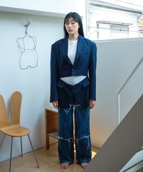 テーラードジャケット soduk open silk jacket セール】soduk｜スドーク（メンズ）のテーラードジャケット（ブルー