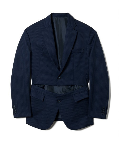 soduk(スドーク)の「【soduk】cut cut jacket(テーラードジャケット・レディース・グレー/ネイビー・ONE SIZE)」の4枚目の写真