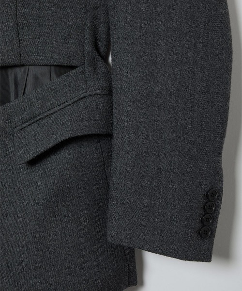 soduk(スドーク)の「【soduk】cut cut jacket(テーラードジャケット・レディース・グレー/ネイビー・ONE SIZE)」の10枚目の写真