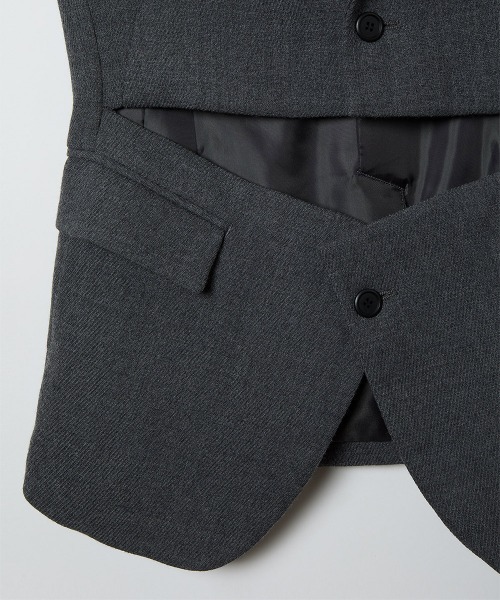 soduk(スドーク)の「【soduk】cut cut jacket(テーラードジャケット・レディース・グレー/ネイビー・ONE SIZE)」の11枚目の写真