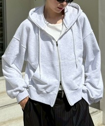 【Chikashitsu +】cropped zip up loose arm hoodie / 【チカシツプラス】クロップドジップアップルーズアームパーカー <着用動画あり>