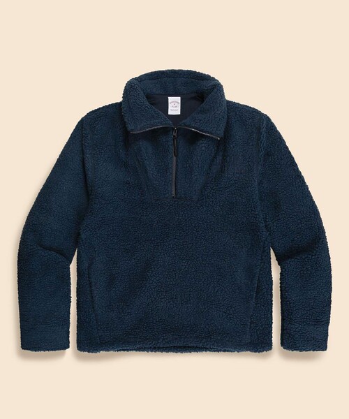 BROOKS BROTHERS（ブルックスブラザーズ）の「ポリエステル　フリース　ハーフジップ　モックネックプルオーバー（スウェット・メンズ・グリーン/ベージュ/ネイビー・MEDIUM/SMALL/LARGE）」の3枚目の写真