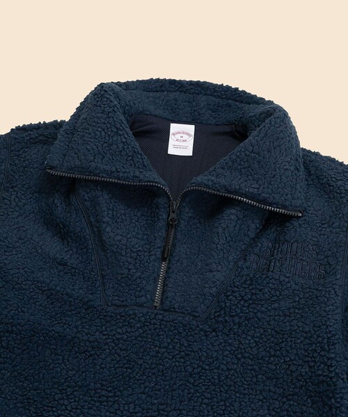 BROOKS BROTHERS（ブルックスブラザーズ）の「ポリエステル　フリース　ハーフジップ　モックネックプルオーバー（スウェット・メンズ・グリーン/ベージュ/ネイビー・MEDIUM/SMALL/LARGE）」の6枚目の写真