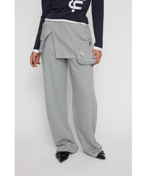 LAGUA GEM（ラグアジェム）の「2PIECE EYELET スウェットパンツ（スウェットパンツ・レディース・ブラック/杢グレー・SMALL/MEDIUM）」の3枚目の写真